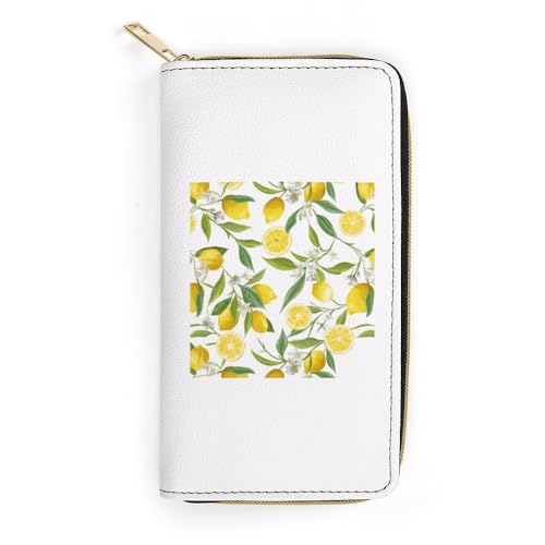 JiuPopular Ledergeldbörse, Zitrone mit Blumen und Blättern, kleine Biene, kleine Größe und großes Fassungsvermögen, leicht zu tragen, Stil:, 19.7x10.5cm, Modern JiuPopular Ledergeldbörse, Zitrone mit Blumen und Blättern, kleine Biene, kleine Größe und großes Fassungsvermögen, leicht zu tragen, Stil:, 19.7x10.5cm, Modern von JiuPopular