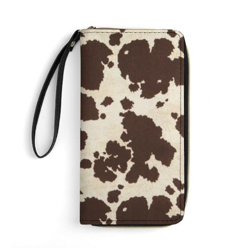 JiuPopular Ledergeldbörse, braunes Rindsleder, mit Seil, kleine Größe und großes Fassungsvermögen, leicht zu tragen von JiuPopular