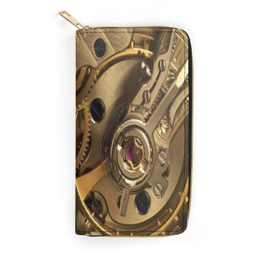 JiuPopular Ledergeldbörse, coole Steampunk-Ausrüstung, kleine Größe und großes Fassungsvermögen, leicht zu tragen, Stil:, 19.7x10.5cm, Modern von JiuPopular