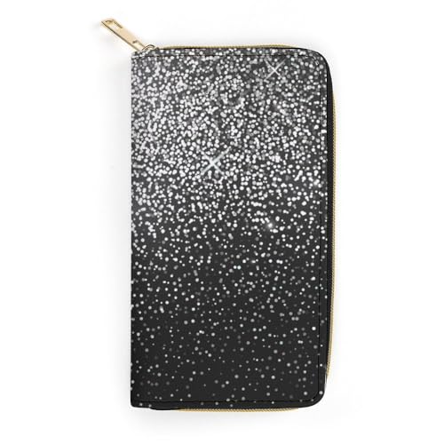 JiuPopular Ledergeldbörse, glänzender silberfarbener Glitzer, kleine Größe und großes Fassungsvermögen, leicht zu tragen, Stil:, 19.7x10.5cm, Modern JiuPopular Ledergeldbörse, glänzender silberfarbener Glitzer, kleine Größe und großes Fassungsvermögen, leicht zu tragen, Stil:, 19.7x10.5cm, Modern von JiuPopular