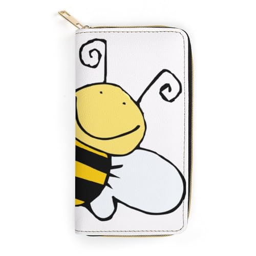 JiuPopular Ledergeldbörse, kleine Biene, kleine Größe und großes Fassungsvermögen, leicht zu tragen, Stil:, 19.7x10.5cm, Modern von JiuPopular