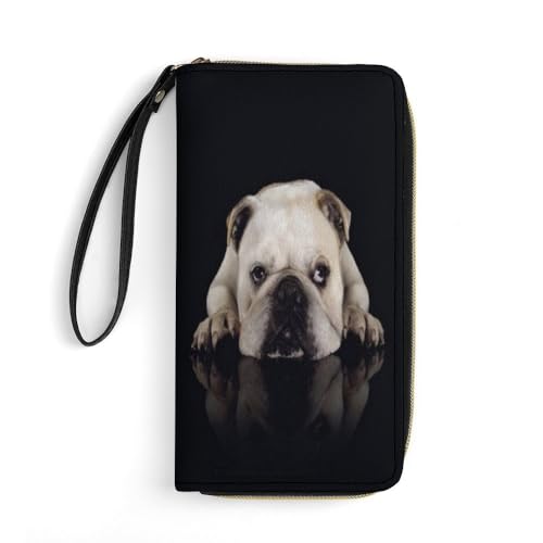 JiuPopular Ledergeldbörse, lustiger Hund Bulldogge, mit Seil, kleine Größe und großes Fassungsvermögen, leicht zu tragen JiuPopular Ledergeldbörse, lustiger Hund Bulldogge, mit Seil, kleine Größe und großes Fassungsvermögen, leicht zu tragen von JiuPopular