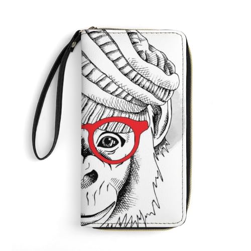 JiuPopular Ledergeldbörse, niedlicher Affe mit Brille, mit Seil, kleine Größe und großes Fassungsvermögen, leicht zu tragen JiuPopular Ledergeldbörse, niedlicher Affe mit Brille, mit Seil, kleine Größe und großes Fassungsvermögen, leicht zu tragen von JiuPopular