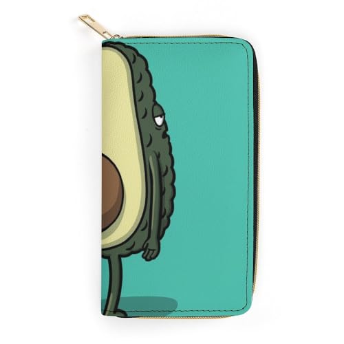 JiuPopular Ledergeldbörse, niedlicher Avocado-Anime, kleine Größe und großes Fassungsvermögen, einfach zu tragen, Stil:, 19.7x10.5cm, Modern von JiuPopular