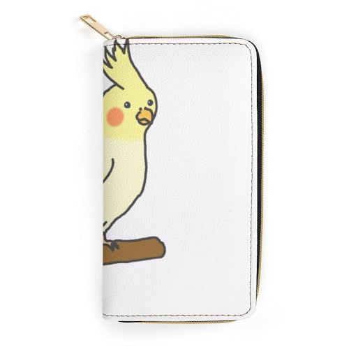 JiuPopular Ledergeldbörse, niedlicher Nymphensittich, kleine Größe und großes Fassungsvermögen, einfach zu tragen, Stil:, 19.7x10.5cm, Modern von JiuPopular