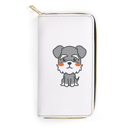 JiuPopular Ledergeldbörse, niedlicher Schnauzer-Hund, kleine Größe und großes Fassungsvermögen, leicht zu tragen, Stil:, 19.7x10.5cm, Modern JiuPopular Ledergeldbörse, niedlicher Schnauzer-Hund, kleine Größe und großes Fassungsvermögen, leicht zu tragen, Stil:, 19.7x10.5cm, Modern von JiuPopular