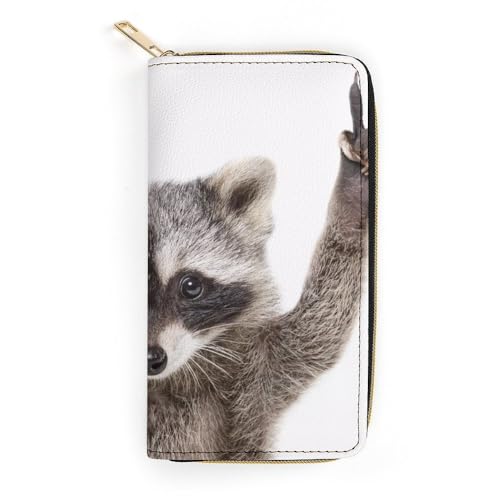 JiuPopular Ledergeldbörse, niedlicher Waschbär, kleine Größe und großes Fassungsvermögen, leicht zu tragen, Stil:, 19.7x10.5cm, Modern JiuPopular Ledergeldbörse, niedlicher Waschbär, kleine Größe und großes Fassungsvermögen, leicht zu tragen, Stil:, 19.7x10.5cm, Modern von JiuPopular