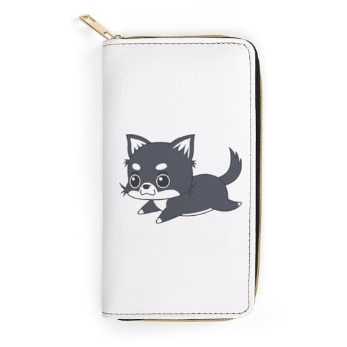 JiuPopular Ledergeldbörse, niedliches Chihuahua-Hunde-Schaf, kleine Größe und großes Fassungsvermögen, leicht zu tragen, Stil:, 19.7x10.5cm, Modern von JiuPopular