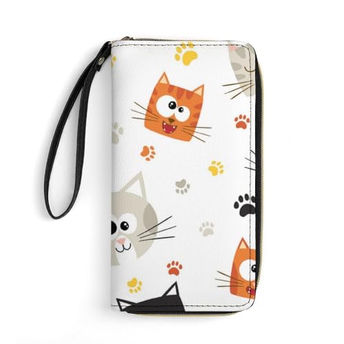 JiuPopular Ledergeldbörse, schöne Cartoon-Katze, mit Seil, kleine Größe und großes Fassungsvermögen, einfach zu tragen JiuPopular Ledergeldbörse, schöne Cartoon-Katze, mit Seil, kleine Größe und großes Fassungsvermögen, einfach zu tragen von JiuPopular