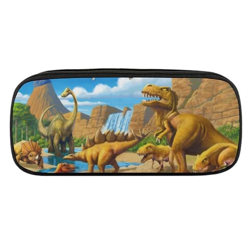 JiuPopular PU-Federmäppchen, Dinosaurier-CarnivorosSchreibwaren-Tasche als Federmäppchen für Büro und Schule, Geschäftsreisetasche oder kleine Werkzeugbox, Make-up-Tasche von JiuPopular