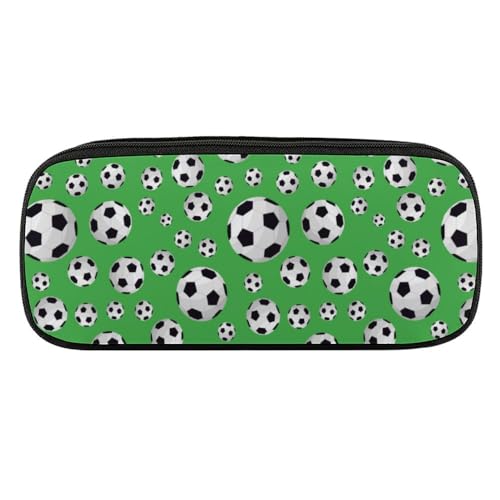 JiuPopular PU-Federmäppchen, Fußball-Schreibwaren-Tasche als Federmäppchen für Büro und Schule, Geschäftsreisetasche oder kleine Werkzeugbox, Make-up-Tasche von JiuPopular