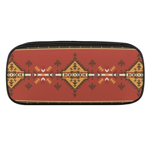 JiuPopular PU-Federmäppchen, IndianerSchreibwaren-Tasche als Federmäppchen für Büro und Schule, Geschäftsreisetasche oder kleine Werkzeugbox, Make-up-Tasche von JiuPopular