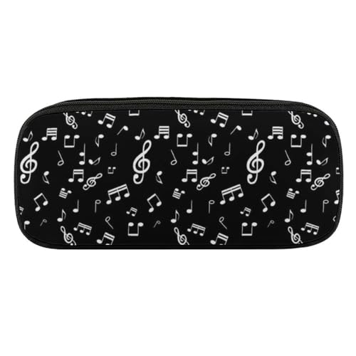 JiuPopular PU-Federmäppchen, Musik-Notizen, Schreibwaren-Tasche als Federmäppchen für Büro und Schule, Geschäftsreisetasche oder kleine Werkzeugbox, Make-up-Tasche von JiuPopular