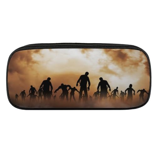 JiuPopular PU-Federmäppchen, Zombies Dead Men Walking Body at NightStationery Bag Used As Pencil Case for Office and School, Business Travel Bag Or Small Tool Box, Makeup Bag von JiuPopular