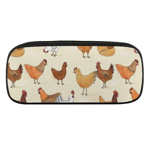 JiuPopular PU-Federmäppchen, eine Brut von Hühnern, Schreibwaren-Tasche als Federmäppchen für Büro und Schule, Geschäftsreise oder kleine Werkzeugbox, Make-up-Tasche von JiuPopular