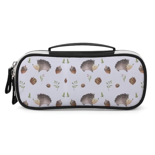 JiuPopular Tragbare Kosmetiktasche/Stiftetasche, Igel-Schreibwaren-Tasche als Federmäppchen für Büro und Schule, Geschäftsreise oder kleine Werkzeugbox, Make-up-Tasche für Mädchen von JiuPopular