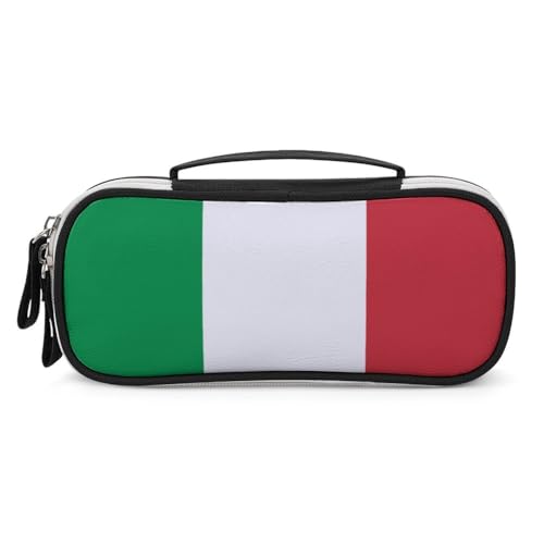 JiuPopular Tragbare Kosmetiktasche/Stiftetasche, Italien-Flagge, Schreibwaren-Tasche als Federmäppchen für Büro und Schule, Geschäftsreise oder kleine Werkzeugbox, Make-up-Tasche für Mädchen von JiuPopular