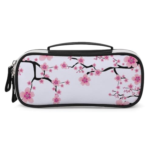 JiuPopular Tragbare Kosmetiktasche/Stiftetasche, Pflaumenblüten-Schreibwaren-Tasche als Federmäppchen für Büro und Schule, Geschäftsreise oder kleine Werkzeugbox, Make-up-Tasche für Mädchen von JiuPopular