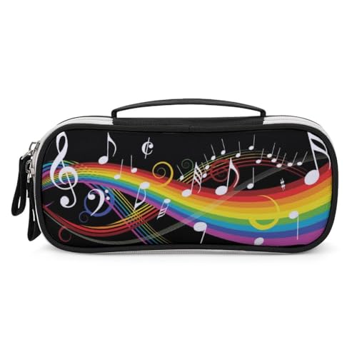 JiuPopular Tragbare Kosmetiktasche/Stiftetasche, Regenbogen-Musik-Notizbuch, Schreibwaren-Tasche als Federmäppchen für Büro und Schule, Geschäftsreise oder kleine Werkzeugbox, Make-up-Tasche für von JiuPopular