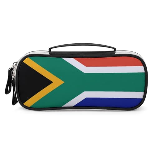 JiuPopular Tragbare Kosmetiktasche/Stiftetasche, Südafrika-Flagge, Schreibwaren-Tasche als Federmäppchen für Büro und Schule, Geschäftsreise oder kleine Werkzeugbox, Make-up-Tasche für Mädchen von JiuPopular