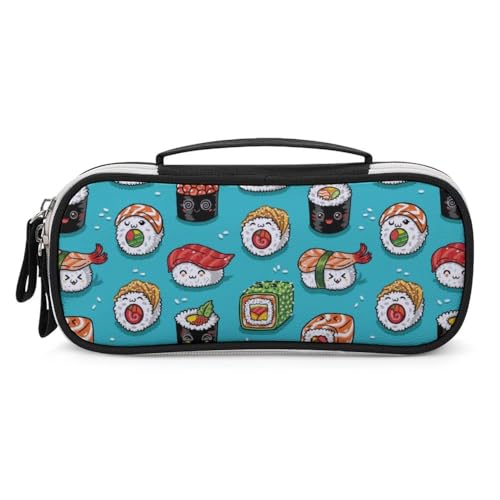 JiuPopular Tragbare Kosmetiktasche/Stiftetasche, Sushi-Stil, Schreibwaren-Tasche als Federmäppchen für Büro und Schule, Geschäftsreise oder kleine Werkzeugbox, Make-up-Tasche für Mädchen von JiuPopular