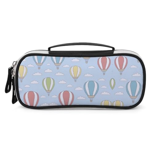 JiuPopular Tragbare Kosmetiktasche/Stiftetasche, bunte Heißluftballon-Schreibwaren-Tasche als Federmäppchen für Büro und Schule, Geschäftsreise oder kleine Werkzeugbox, Make-up-Tasche für Mädchen von JiuPopular