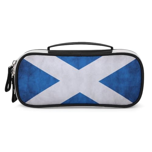 JiuPopular Tragbare Kosmetiktasche/Stiftetasche, schottische Retro-Schreibwaren-Tasche als Federmäppchen für Büro und Schule, Geschäftsreise oder kleine Werkzeugbox, Make-up-Tasche für Mädchen von JiuPopular