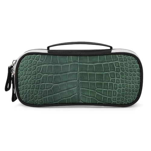 JiuPopular Tragbare Kosmetiktasche/Stifttasche, Alligatorhaut, Schreibwaren-Tasche als Federmäppchen für Büro und Schule, Geschäftsreise oder kleine Werkzeugbox, Make-up-Tasche für Mädchen von JiuPopular