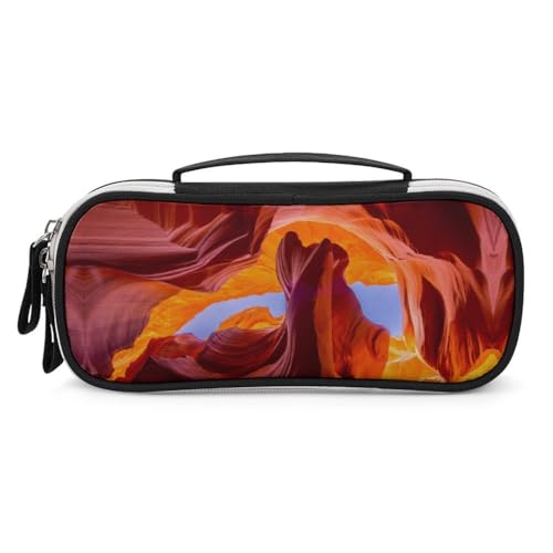 JiuPopular Tragbare Kosmetiktasche/Stifttasche, Antilope-CanyonSchreibwaren-Tasche als Federmäppchen für Büro und Schule, Geschäftsreise oder kleine Werkzeugbox, Make-up-Tasche für Mädchen von JiuPopular