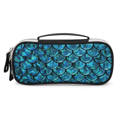 JiuPopular Tragbare Kosmetiktasche/Stifttasche, Aquamarin-Waage, Schreibwaren-Tasche als Federmäppchen für Büro und Schule, Geschäftsreise oder kleine Werkzeugbox, Make-up-Tasche für Mädchen von JiuPopular