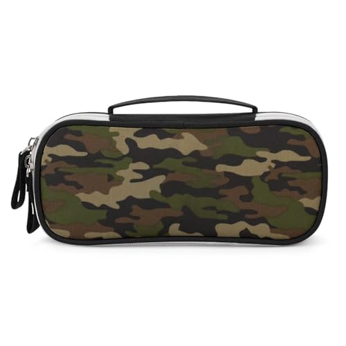 JiuPopular Tragbare Kosmetiktasche/Stifttasche, Armee-CamouflageSchreibwaren-Tasche als Federmäppchen für Büro und Schule, Geschäftsreise oder kleine Werkzeugbox, Make-up-Tasche für Mädchen von JiuPopular