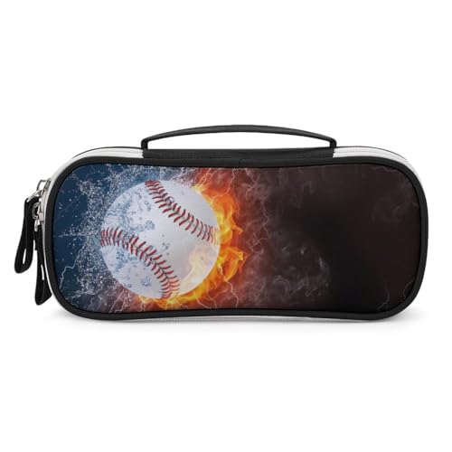 JiuPopular Tragbare Kosmetiktasche/Stifttasche, Baseballball-Schreibwaren-Tasche als Federmäppchen für Büro und Schule, Geschäftsreise oder kleine Werkzeugbox, Make-up-Tasche für Mädchen von JiuPopular