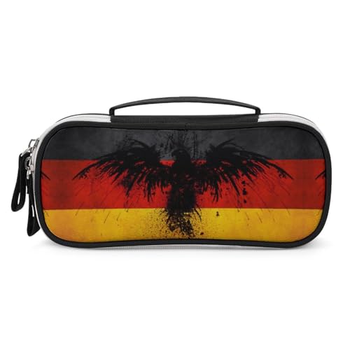 JiuPopular Tragbare Kosmetiktasche/Stifttasche, Deutschland-Flagge, EagleSchreibwaren-Tasche, verwendet als Federmäppchen für Büro und Schule, Geschäftsreise oder kleine Werkzeugbox, Make-up-Tasche von JiuPopular