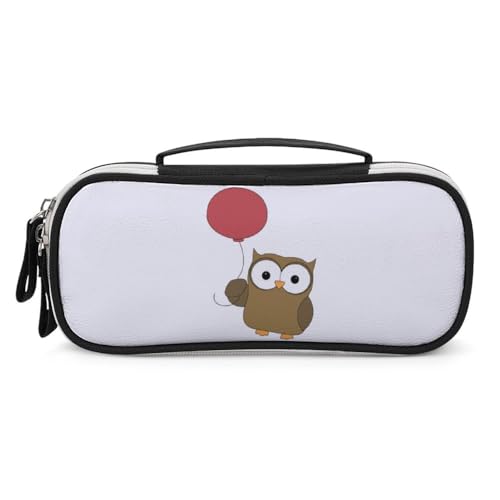 JiuPopular Tragbare Kosmetiktasche/Stifttasche, Eulenballon, Schreibwaren-Tasche als Federmäppchen für Büro und Schule, Geschäftsreise oder kleine Werkzeugbox, Make-up-Tasche für Mädchen von JiuPopular