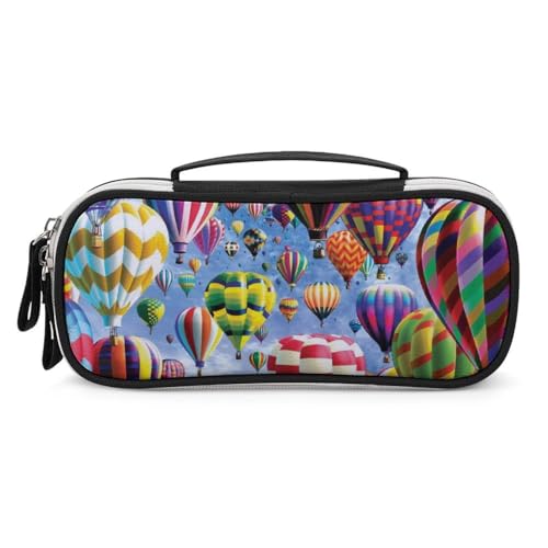 JiuPopular Tragbare Kosmetiktasche/Stifttasche, Heißluftballon, SkyStationery Tasche verwendet als Federmäppchen für Büro und Schule, Geschäftsreise oder kleine Werkzeugbox, Mädchen Make-up-Tasche von JiuPopular