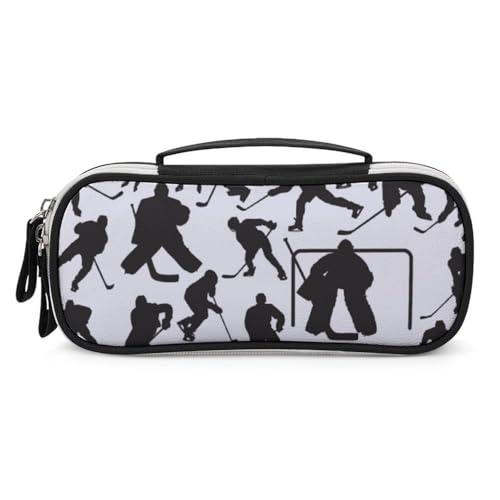 JiuPopular Tragbare Kosmetiktasche/Stifttasche, Hockey-LCE-PlayerSchreibwaren-Tasche als Federmäppchen für Büro und Schule, Geschäftsreise oder kleine Werkzeugbox, Make-up-Tasche für Mädchen von JiuPopular