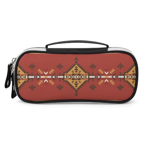 JiuPopular Tragbare Kosmetiktasche/Stifttasche, IndianerSchreibwaren-Tasche als Federmäppchen für Büro und Schule, Geschäftsreise oder kleine Werkzeugbox, Make-up-Tasche für Mädchen von JiuPopular