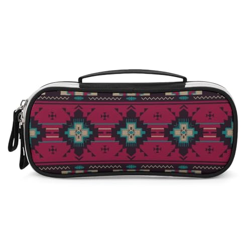 JiuPopular Tragbare Kosmetiktasche/Stifttasche, IndianerSchreibwaren-Tasche als Federmäppchen für Büro und Schule, Geschäftsreise oder kleine Werkzeugbox, Make-up-Tasche für Mädchen von JiuPopular