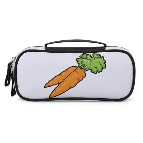 JiuPopular Tragbare Kosmetiktasche/Stifttasche, KarottenSchreibwaren-Tasche als Federmäppchen für Büro und Schule, Geschäftsreise oder kleine Werkzeugbox, Make-up-Tasche für Mädchen von JiuPopular