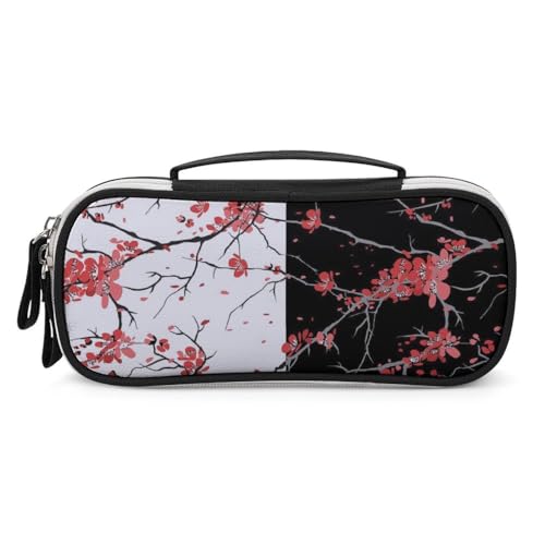 JiuPopular Tragbare Kosmetiktasche/Stifttasche, Kirschblüten-Schreibwaren-Tasche als Federmäppchen für Büro und Schule, Geschäftsreise oder kleine Werkzeugbox, Make-up-Tasche für Mädchen von JiuPopular