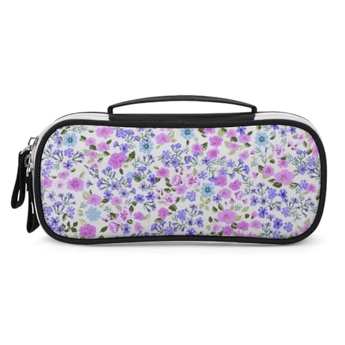 JiuPopular Tragbare Kosmetiktasche/Stifttasche, Liberty-Muster, Schreibwaren-Tasche als Federmäppchen für Büro und Schule, Geschäftsreise oder kleine Werkzeugbox, Make-up-Tasche für Mädchen von JiuPopular