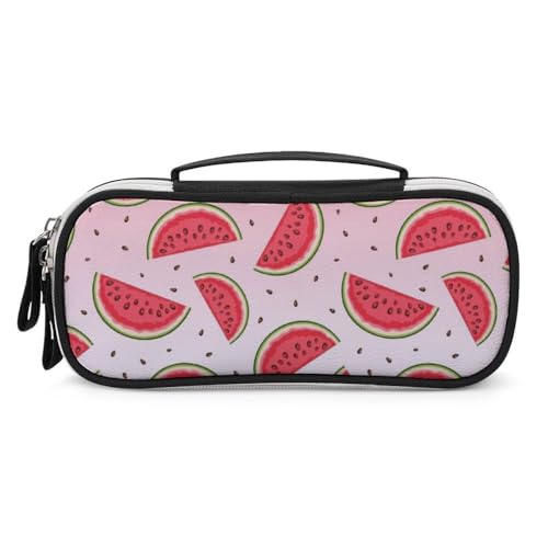 JiuPopular Tragbare Kosmetiktasche/Stifttasche, Sommer-Wassermelonen-Schreibwaren-Tasche als Federmäppchen für Büro und Schule, Geschäftsreise oder kleine Werkzeugbox, Make-up-Tasche für Mädchen von JiuPopular