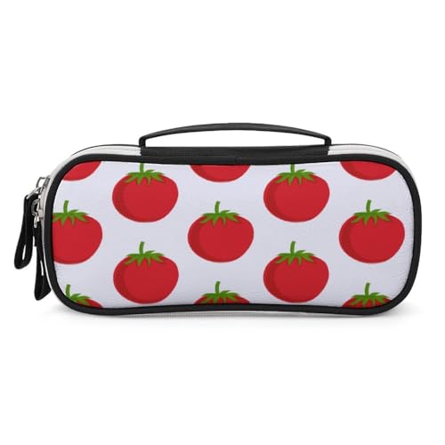 JiuPopular Tragbare Kosmetiktasche/Stifttasche, Tomaten-Cartoon-Schreibwaren-Tasche als Federmäppchen für Büro und Schule, Geschäftsreise oder kleine Werkzeugbox, Make-up-Tasche für Mädchen von JiuPopular