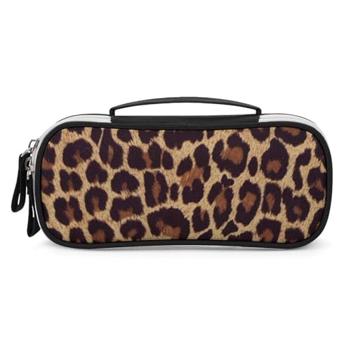 JiuPopular Tragbare Kosmetiktasche/Stifttasche, coole Geparden-Schreibwaren-Tasche als Federmäppchen für Büro und Schule, Geschäftsreise oder kleine Werkzeugbox, Make-up-Tasche für Mädchen von JiuPopular