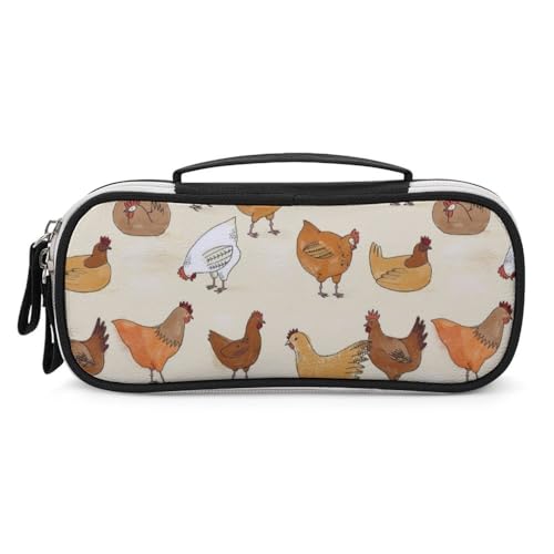 JiuPopular Tragbare Kosmetiktasche/Stifttasche, eine Brut von Hühnern, Schreibwaren-Tasche als Federmäppchen für Büro und Schule, Geschäftsreise oder kleine Werkzeugbox, Make-up-Tasche für Mädchen von JiuPopular
