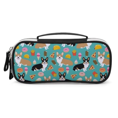 JiuPopular Tragbare Kosmetiktasche/Stifttasche, niedliche CorgiStationery Tasche verwendet als Federmäppchen für Büro und Schule, Geschäftsreise oder kleine Werkzeugbox, Mädchen Make-up-Tasche von JiuPopular