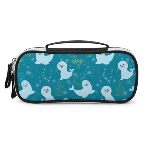 JiuPopular Tragbare Kosmetiktasche/Stifttasche, niedliche Versiegelung, Schreibwaren-Tasche als Federmäppchen für Büro und Schule, Geschäftsreise oder kleine Werkzeugbox, Make-up-Tasche für Mädchen von JiuPopular