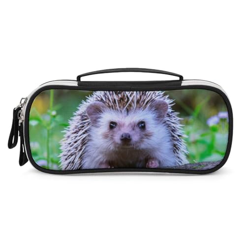 JiuPopular Tragbare Kosmetiktasche/Stifttasche, niedlicher kleiner Igel, Schreibwaren-Tasche als Federmäppchen für Büro und Schule, Geschäftsreise oder kleine Werkzeugbox, Make-up-Tasche für Mädchen von JiuPopular
