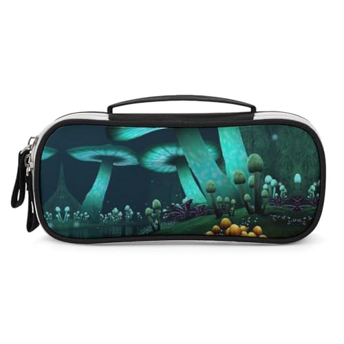 JiuPopular Tragbare Kosmetiktasche/Stifttasche, psychedelischer Pilz, Schreibwaren-Tasche als Federmäppchen für Büro und Schule, Geschäftsreise oder kleine Werkzeugbox, Make-up-Tasche für Mädchen von JiuPopular
