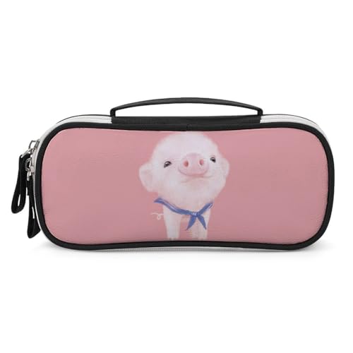 JiuPopular Tragbare Kosmetiktasche/Stifttasche, rosa PigStationery Bag verwendet als Federmäppchen für Büro und Schule, Geschäftsreise oder kleine Werkzeugbox, Mädchen Make-up-Tasche von JiuPopular